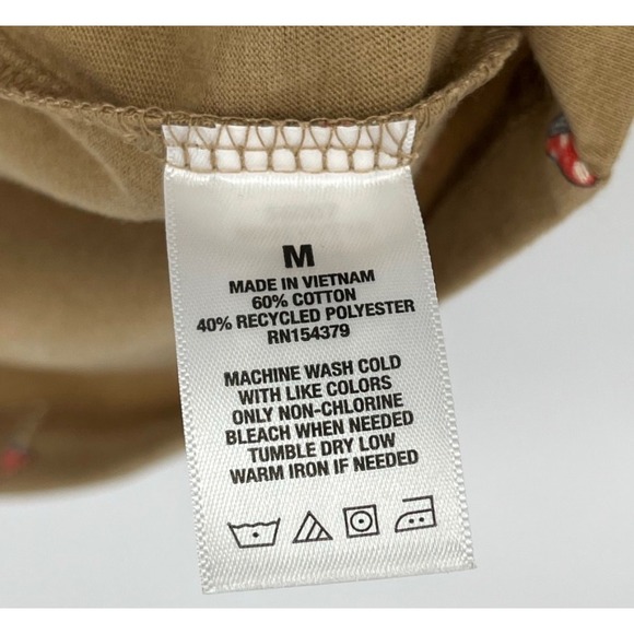 NWT AEROPOSTALE Mushroom Print T-Shirt Men Size M Tan Short Sleeve Crew Neck - Picture 6 of 13